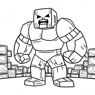 Galit Na Iron Golem Sa Minecraft Na Pahina Ng Kulay 133595-65850