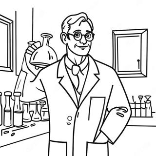 Pahina Ng Kulay Na May Curious Scientist Sa Lab Coat 134266-66375