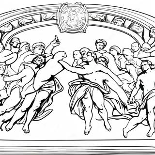 Makulay Na Pahina Ng Kulay Ng Sining Ng Sistine Chapel 134366-66451