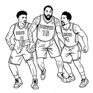 Pahina Ng Kulay Ng Mga Manlalaro Ng Denver Nuggets Sa Aksyon 134418-66494