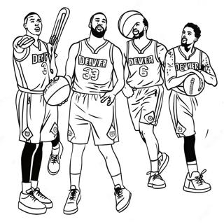 Pahina Ng Kulay Ng Mga Manlalaro Ng Denver Nuggets Sa Aksyon 134418-66495