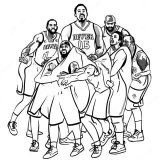 Pahina Ng Kulay Ng Mga Manlalaro Ng Denver Nuggets Sa Aksyon 134418-66496