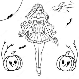 Halloween Barbie Coloring Page 134543-66584