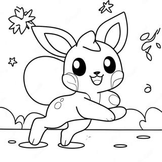 Pahina Ng Kulay Ng Masiglang Glaceon Na Nagtatakbo Sa Mga Snowflakes 135035-66974