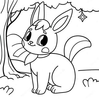 Glaceon Na Nakatayo Sa Likod Ng Winter Wonderland Na Pahina Ng Kulay 135036-66977