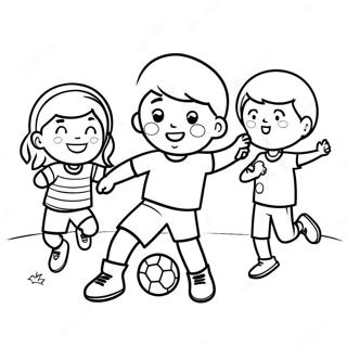 Pahina Ng Kulay Ng Masayang Mga Bata Na Naglalaro Ng Football 135416 67268