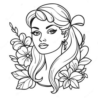 Tattoo Pin Up Girl Pahina Ng Kulay 135801-67563