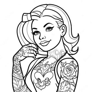 Tattoo Pin Up Girl Pahina Ng Kulay 135801-67564