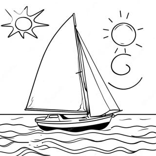 Sailboat Sa Takipsilim Na Pahina Ng Kulay 135830-67593