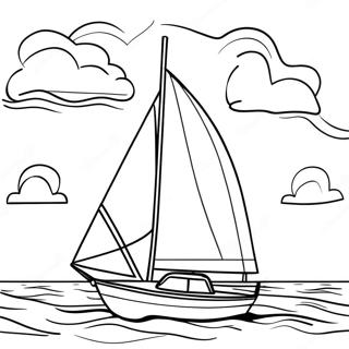 Sailboat Sa Takipsilim Na Pahina Ng Kulay 135830-67594