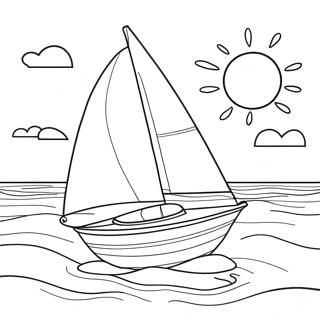 Sailboat Sa Takipsilim Na Pahina Ng Kulay 135830-67596