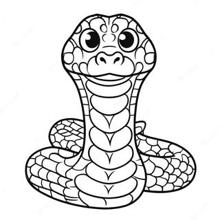 Pahina Ng Kulay Ng Cartoon Python Na May Malalaking Mata 136185 67873