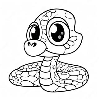 Pahina Ng Kulay Ng Cartoon Python Na May Malalaking Mata 136185 67875