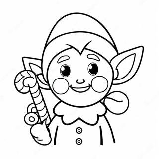 Pahina Ng Kulay Ng Happy Elf Na May Candy Canes 136236-67917