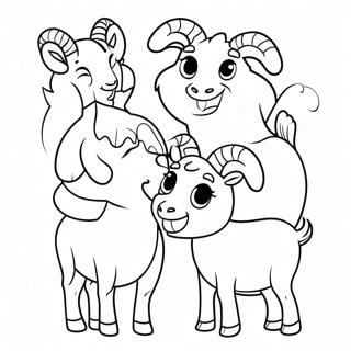 Kulay Na Pahina Ng Cute Na Pamilya Ng Kambing 137596-69125