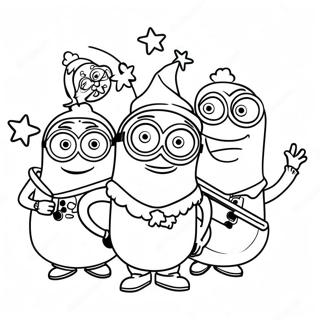 Pahina Ng Kulay Ng Minions Na Umaawit Ng Mga Awit Ng Pasko 138237-69625