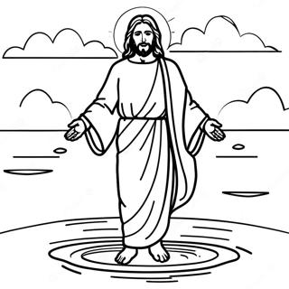 Si Jesus Na Naglalakad Sa Tubig Na Pahina Ng Kulay 138746-70019