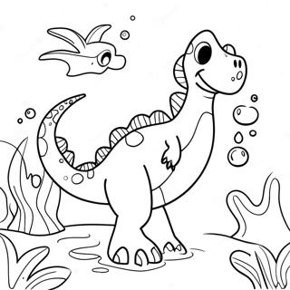 Dinosaur Na Tubig Coloring Pages