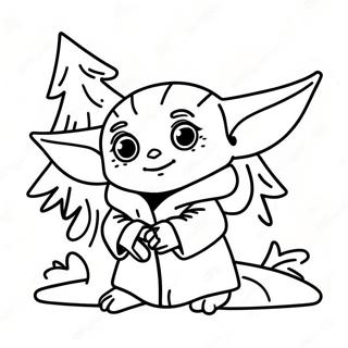 Baby Yoda Pasko Coloring Pages