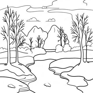 Frosty Winter Landscape Na Pahina Ng Kulay 139695 70767