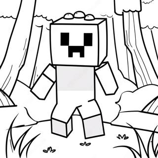 Minecraft Creeper Sa Gubat Na Pahina Ng Kulay 1451-981