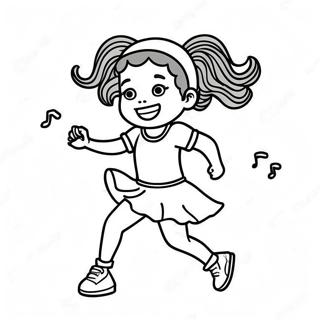 Masayang Itim Na Batang Babae Na Nagsasayaw Na Pahina Ng Kulay 15894-3482