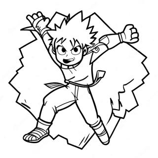Pahina Ng Kulay Ng Izuku Midoriya Sa Aksyon 16633-3627