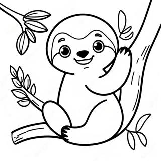 Kaakit Akit Na Sanggol Na Sloth Pahina Ng Kulay 16910-3697