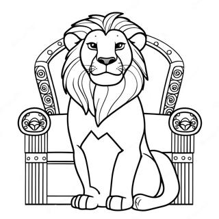 Maharlikang Lion King Sa Trono Pahina Ng Kulay 17002-3719