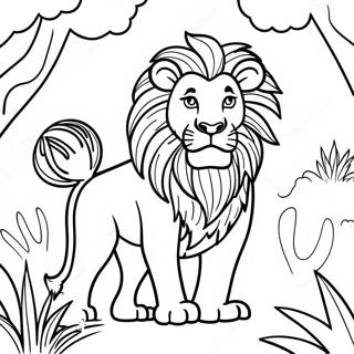 Matapang Na Lion Sa Gubat Pahina Ng Kulay 17003-3722