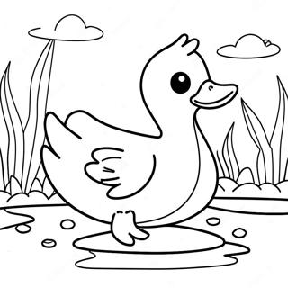 Masayang Bibe Sa Lawa Coloring Page 17087-3733