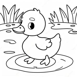 Masayang Bibe Sa Lawa Coloring Page 17087-3735