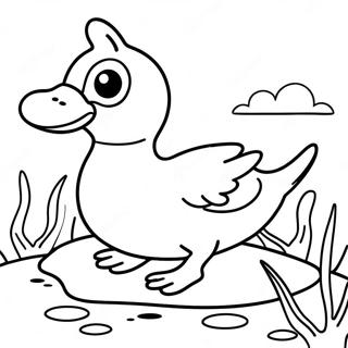 Masayang Bibe Sa Lawa Coloring Page 17087-3736