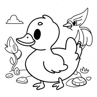 Nag Quack Na Bibe Kasama Ang Mga Kaibigan Coloring Page 17089-3743