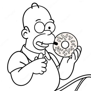 Pahina Ng Kulay Ng Pagkain Ni Homer Simpson Ng Donuts 19446-4241