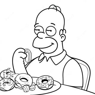 Pahina Ng Kulay Ng Pagkain Ni Homer Simpson Ng Donuts 19446-4242