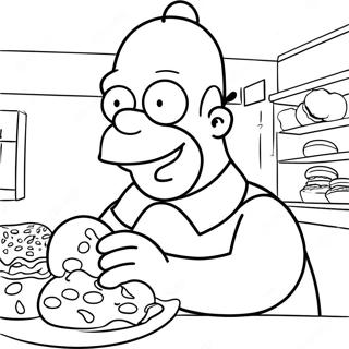 Pahina Ng Kulay Ng Pagkain Ni Homer Simpson Ng Donuts 19446-4243