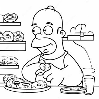 Pahina Ng Kulay Ng Pagkain Ni Homer Simpson Ng Donuts 19446-4244