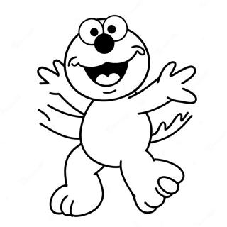 Elmo Na Masayang Nagsasayaw Na Pahina Ng Kulay 20363-4450