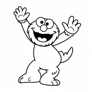 Elmo Na Masayang Nagsasayaw Na Pahina Ng Kulay 20363-4451