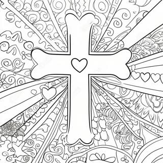 Simpleng Krus Na May Puso Na Pahina Ng Kulay 20917 4572