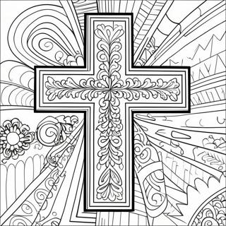 Matapang Na Heometrikong Krus Na Pahina Ng Kulay 20919 4578