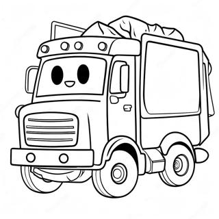Cute Na Cartoon Garbage Truck Na Pahina Ng Kulay 21106-4605