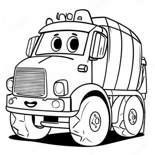 Cute Na Cartoon Garbage Truck Na Pahina Ng Kulay 21106-4606