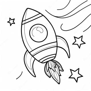 Futuristikong Raketang Lumilipad Sa Mga Bituin Na Pahina Ng Kulay 21194 4627