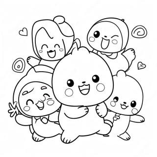 Pompompurin Na Naglalaro Kasama Ang Mga Kaibigan Na Pahina Ng Kulay 21691-4728