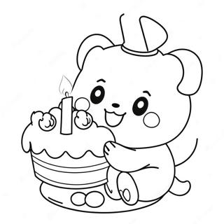 Pompompurin Na Kumakain Ng Masarap Na Cake Na Pahina Ng Kulay 21692-4732