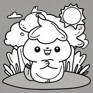 Masayang Pompompurin Sa Maaraw Na Parke Na Pahina Ng Kulay 21693-4736