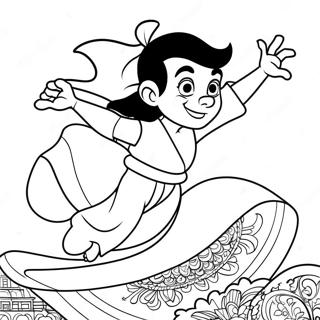 Pahina Ng Kulay Ng Aladdin Na Lumilipad Sa Magic Carpet 21873-4762