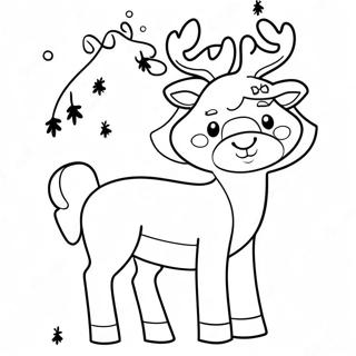 Cute Na Cartoon Na Reindeer Na Pahina Ng Kulay 23979-5221